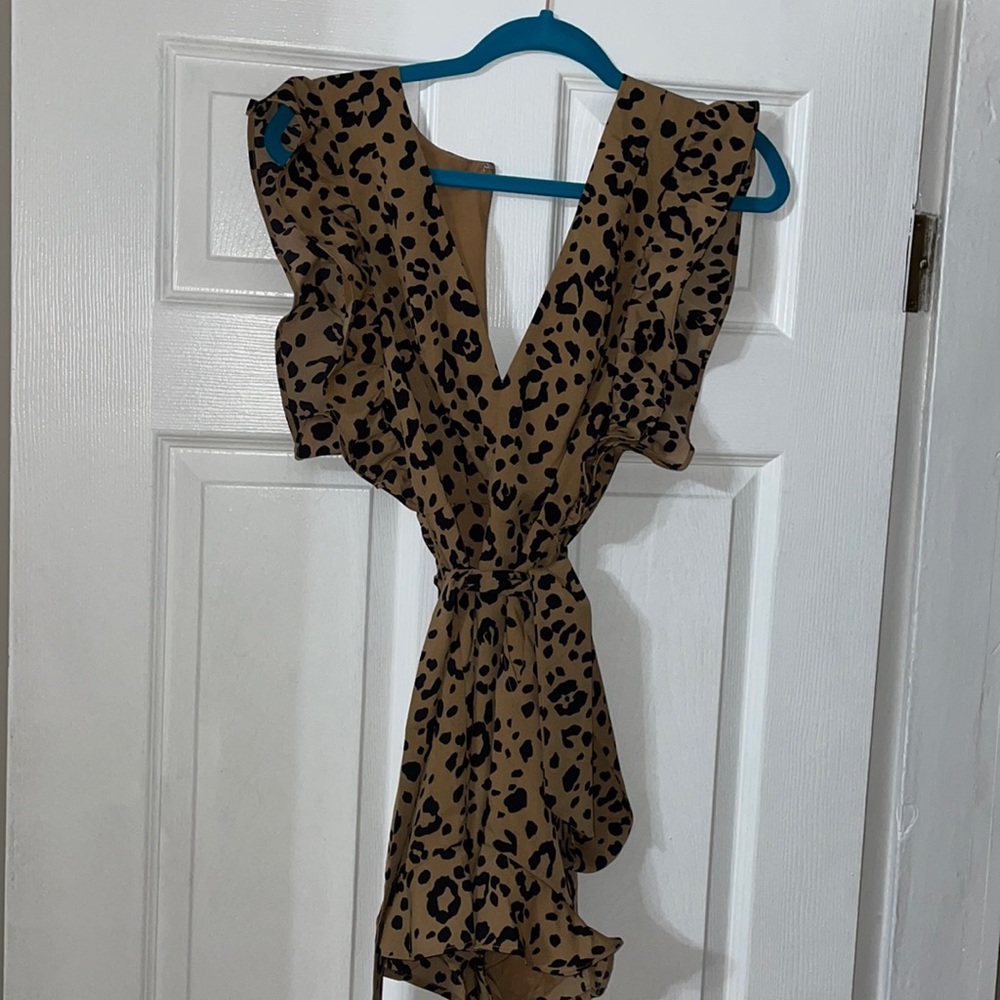 Cheetah short romper with frill! New with tag size small - lovers&friends